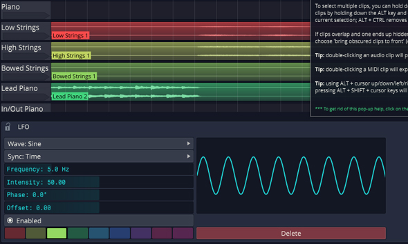 Mit dem LFO Modifier von Tracktion 7 lässt sich Tracks mehr Leben einhauchen.