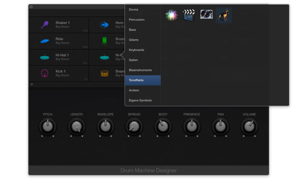 Der Drum Machine Designer wurde ausgestattet mit individualisierbaren Symbolen und multiplem Sample-Import per Drag and Drop.