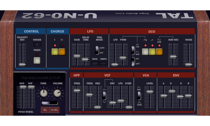 Pads können viele Synths bereitstellen – hier ein Software-Clone eines Juno.