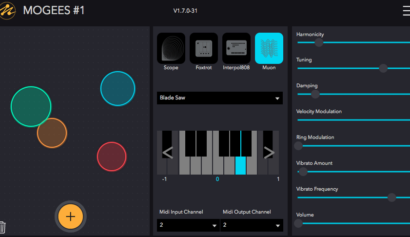 Die Instrumenten Parameter in der Mogees App