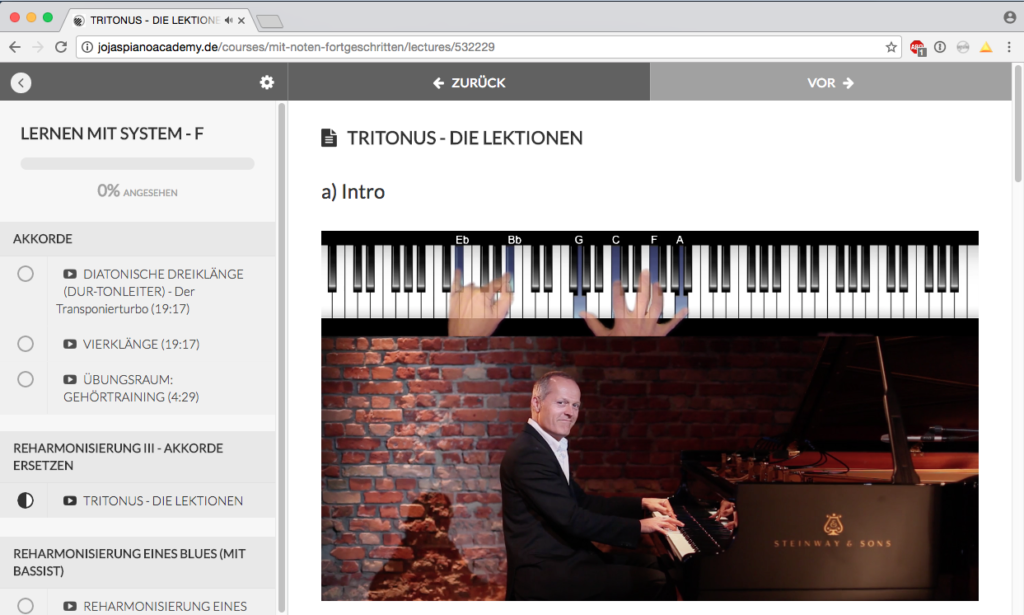 Theoretische Inhalte werden spielerisch vermittelt. (Bild: Screenshot jojaspianoacademy.de)