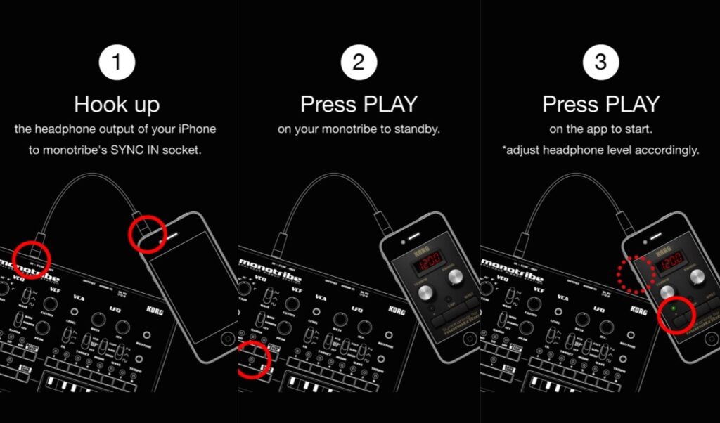 Mit der iOS App SyncKontrol können Triggerimpulse an Korgs Monotribe und Volca-Serie gesendet werden, per Ableton Link auch in Gleichschritt mit Traktor.