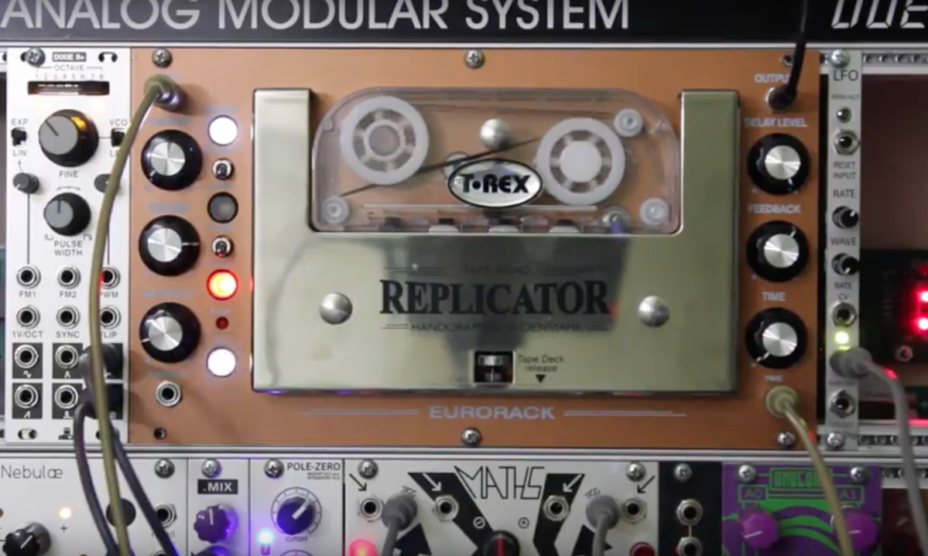 Das T-Rex Replicator Modul ist ein Bandecho für Eurorack-Systeme (Bild: YouTube / Synth City)