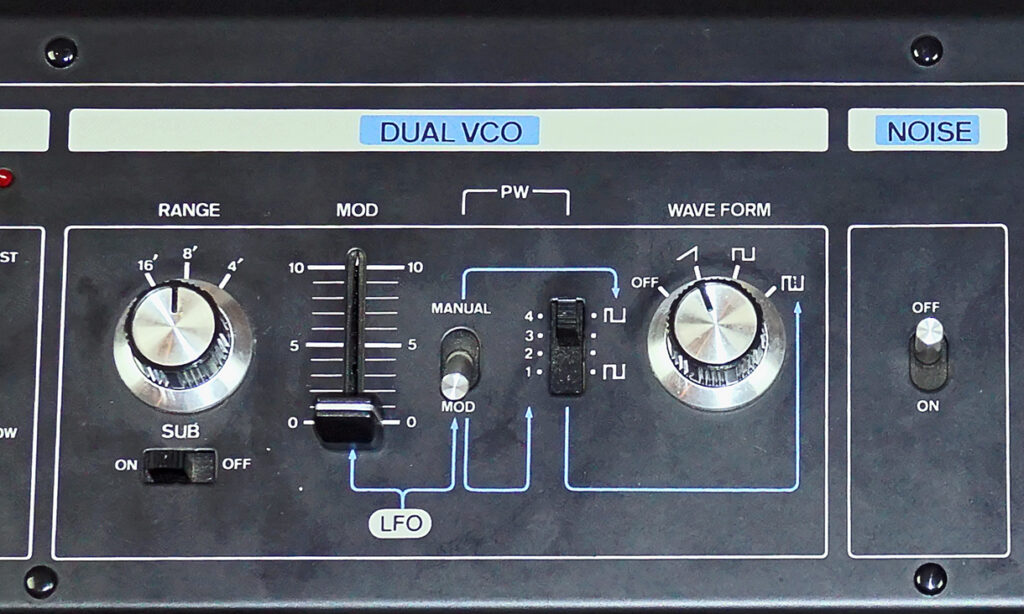 Roland Promars Compuphonic MRS-2: Die Regelmöglichkeiten von VCO1.