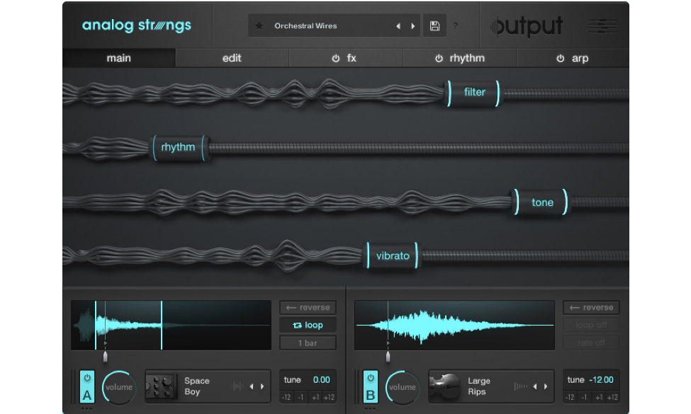 Output Analog Strings ist eine neue Library für unkonventionelle Streichersounds (Bild: output.com)