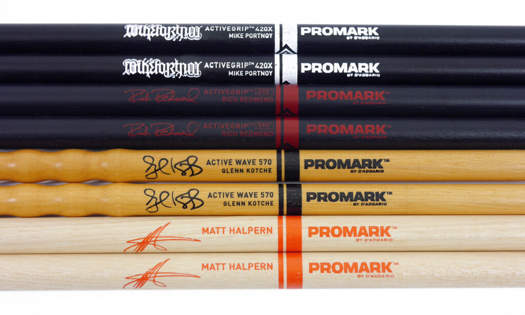 Gruppenfoto der vier höchst unterschiedlichen Promark Signature Sticks.