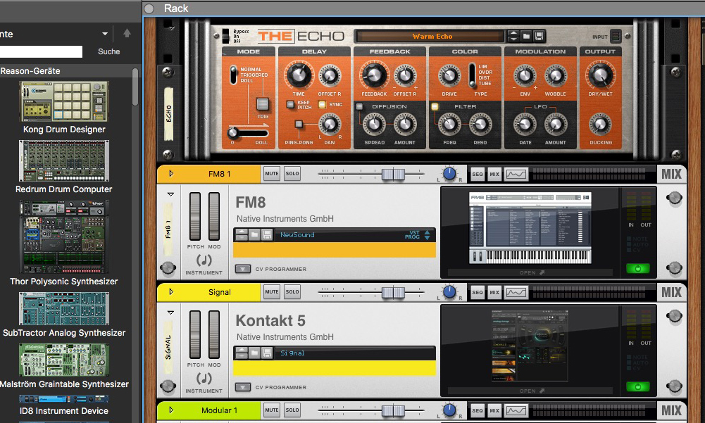 VST-Plug-ins in Reason 9.5