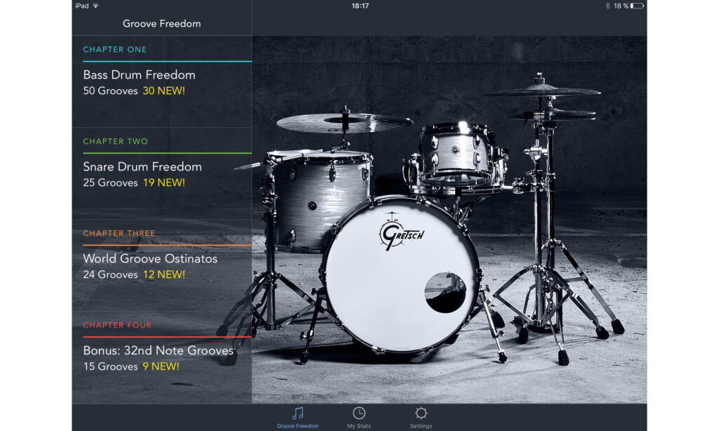 Ran an den Speck: Die Startseite der Groove Freedom App.