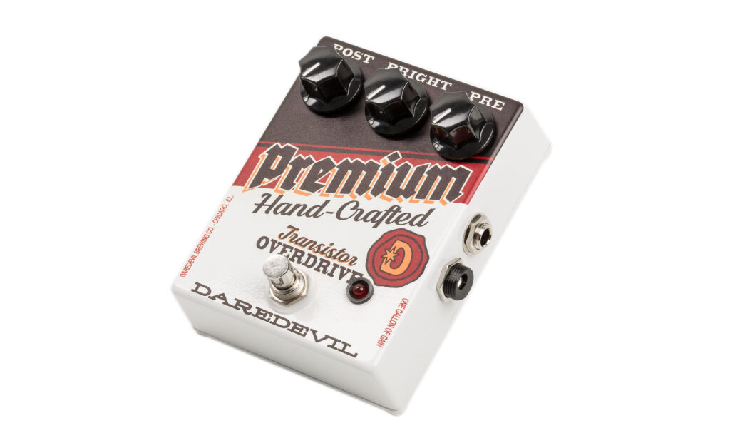 Das Daredevil Premium Overdrive-Pedal generiert einen variablen, fetten Vintage Crunchsound.