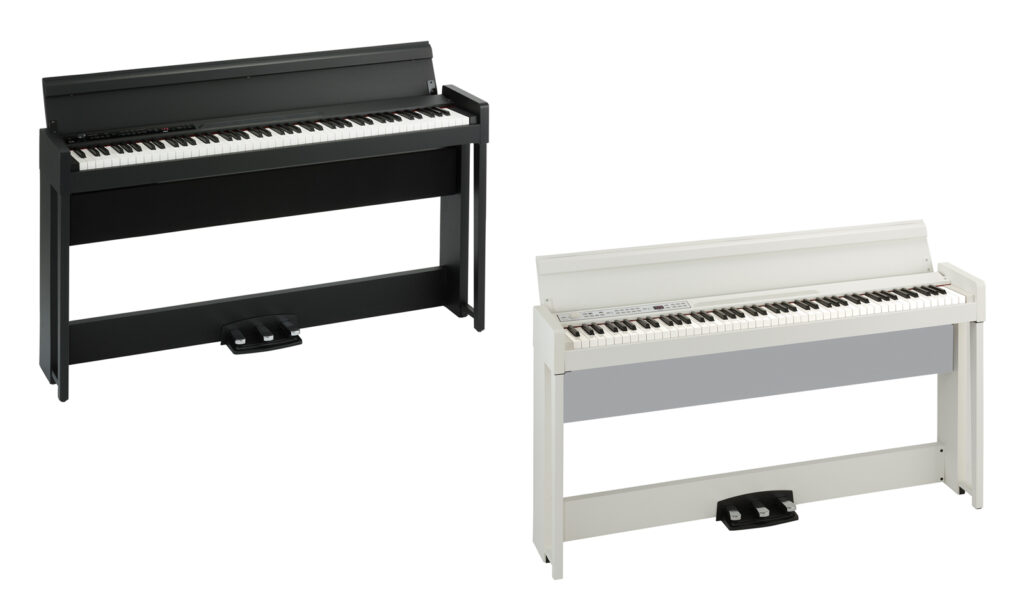 (Foto: Korg / C1 Air Digitalpiano schwarz (links oben), C1 Air Digitalpiano weiß (rechts unten)