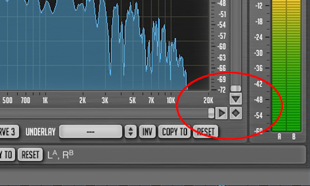 Im Analyzer-Plugin Voxengo SPAN könnt ihr in einzelne Frequenzbereiche horizontal und vertikal hineinzoomen.