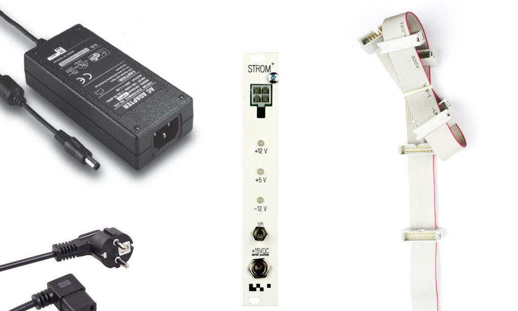 Das KOMA STROM+ Bundle besteht aus STROM+, Netzteil und einem Flying Busboard. (Bild: zur Verfügung gestellt von KOMA Elektronik)