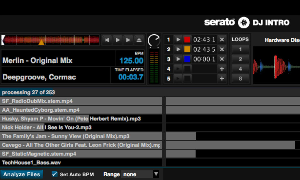 Serato DJ setzt mehrere CPU-Cores bei der Analyse der Audiodateien ein