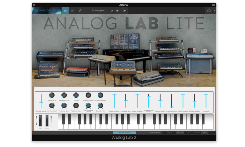 Analog Lab beinhaltet 17 Nachbildungen analoger Klassiker in einem Software-Instrument.