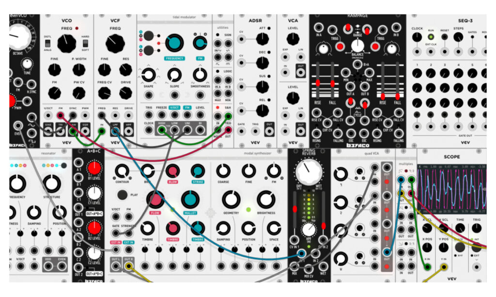 VCV Rack, das kostenlose Software Synthesizer Modularsystem (Screenshot: Michael Geisel)