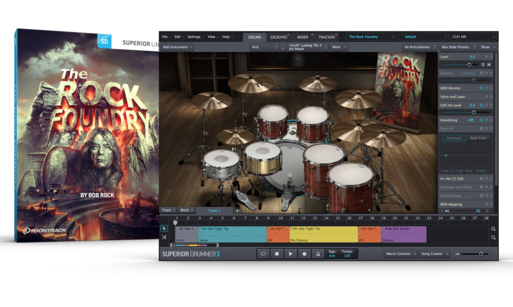 Der Superior Drummer 3 wird zur Nutzung der Rock Foundry SDX vorausgesetzt.