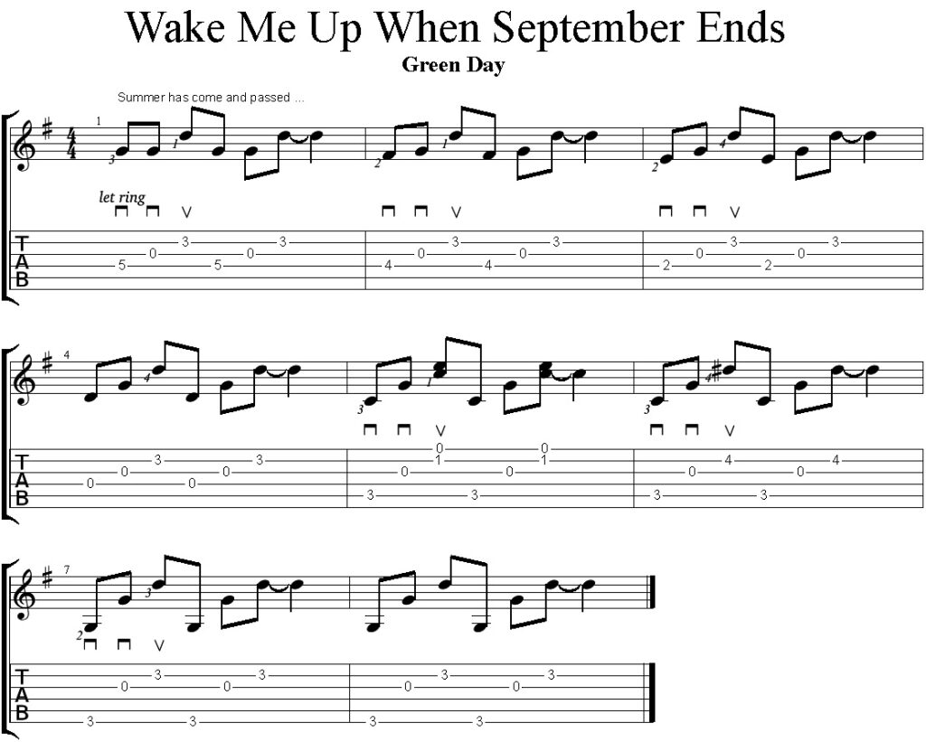 Wake Me Up When September Rains (Green Day)