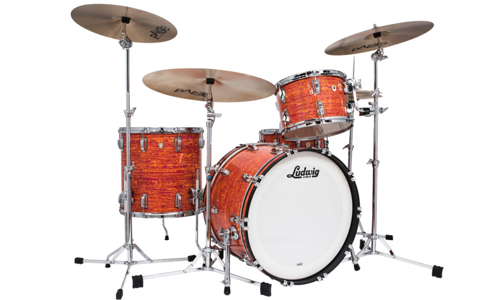 Ludwig Drumset mit Mod Orange Folie (Bild: zur Verfügung gestellt von Ludwig Drums)