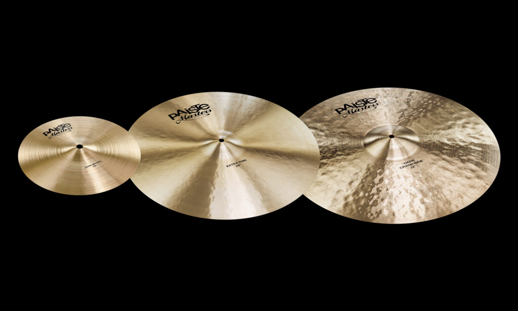 Paiste Masters Dark Splash, Extra Thin und Dark Crash Ride.