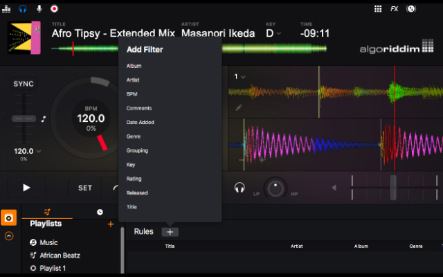 Ein kluges Filtersystem hilft in Djay Pro 2 beim Suchen und Verwalten von Musik.