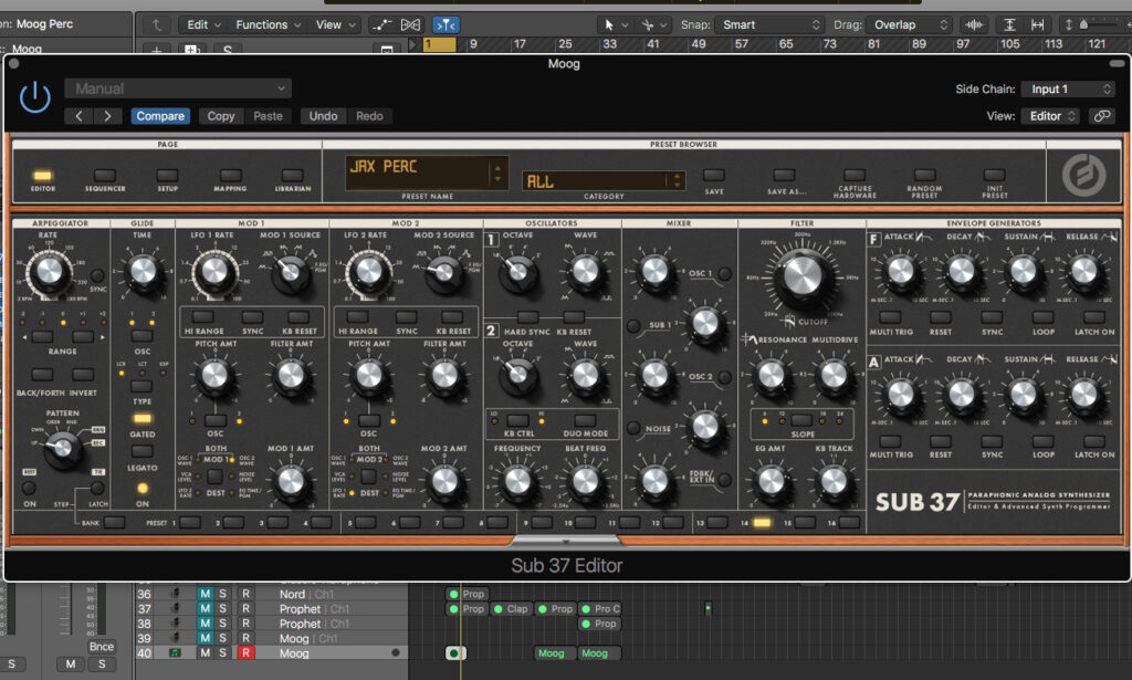 Der perkussive Tom-Sound im Moog Sub 37 Editor