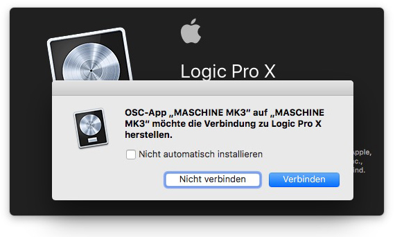 Die Konfiguration mit Logic Pro X verläuft quasi automatisch.