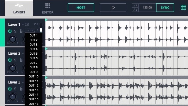 Regroover Pro stellt über 16 virtuelle Ausgänge Kontakt zur DAW her.