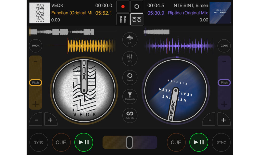 DJ-App für iOS: Digital Audio 1 DJ DEX 2