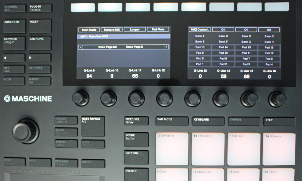 Mapping der Maschine MK3: Viele Funktionen decken sich mit der MPC-Hardware.