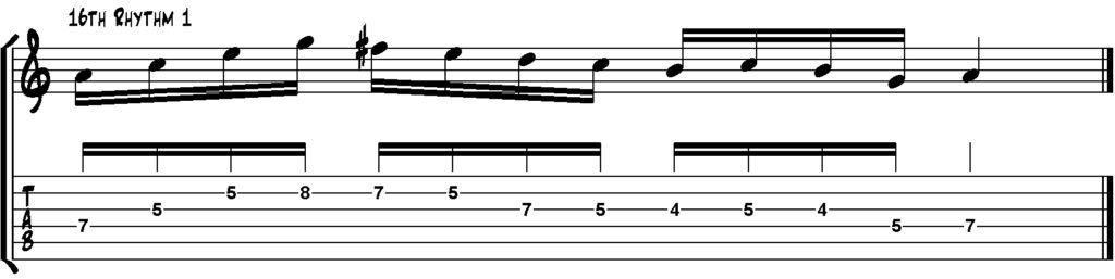 Rhythmic Displacement auf die erste 16tel