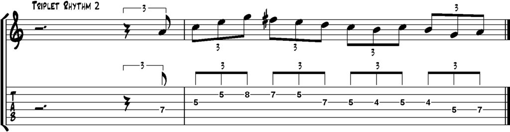 Rhythmic Displacement auf die dritte Triole