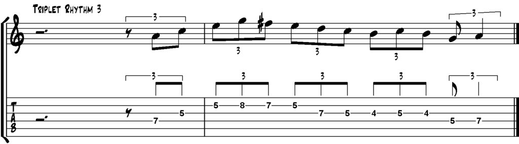 Rhythmic Displacement auf die zweite Triole