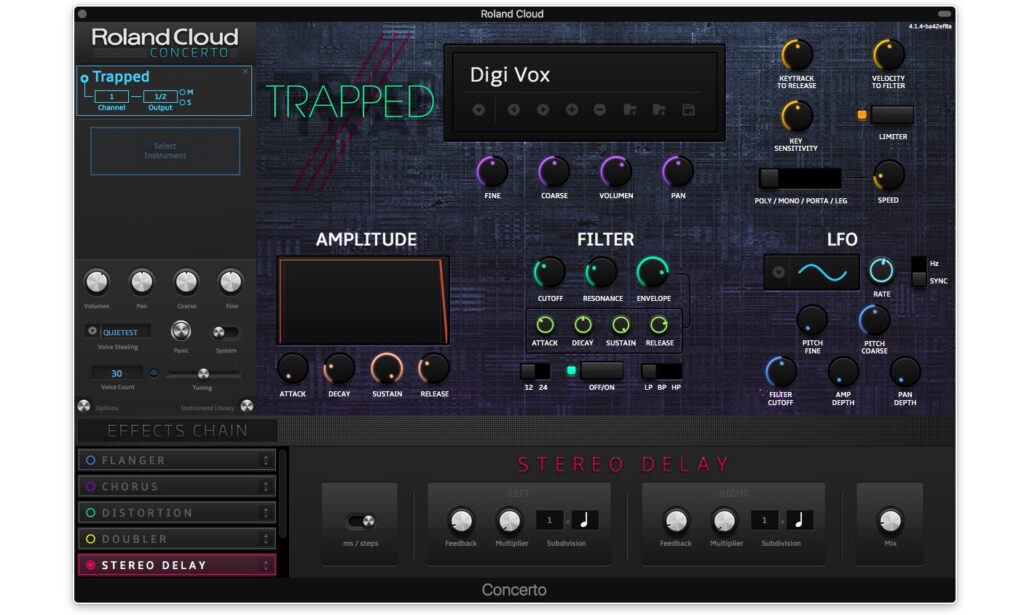 Der hauseigene Sample-Player Concerto ist um kleine Features gewachsen, etwa das Stereo Delay.
