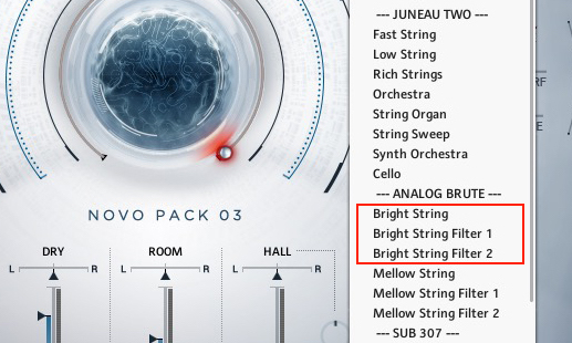 Die Klänge und Parameter-Settings pro Synth fallen nicht besonders umfangreich aus.