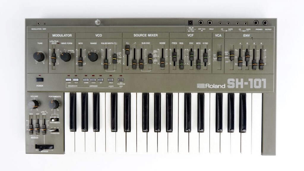 Der Roland SH-101 ist ein kompakter, simpler Synthesizer mit sehr ausdrucksstarkem Klang und vielfältigen Möglichkeiten. (Foto: Christine Mangels)