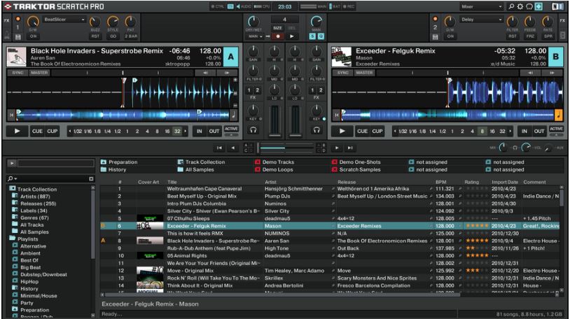 Traktor Pro 2 kam mit Sample Decks für alle, Loop Recorder und endlich farbigen Wellenformen. (Bild: Numinos)