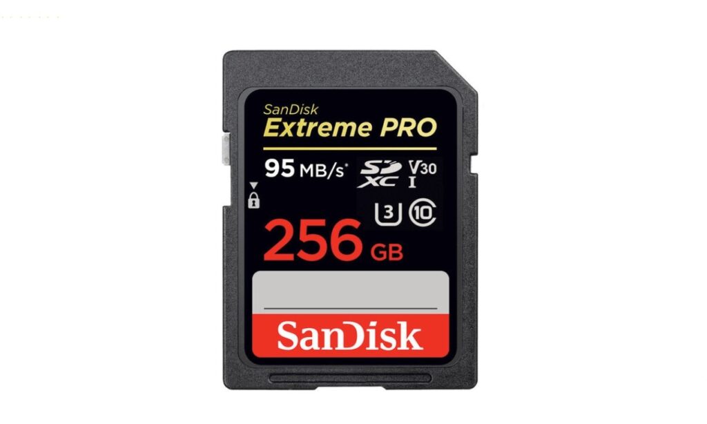 Die SanDisk SD Extreme Pro 256 GB Speicherkarte. (Foto: Thomann)