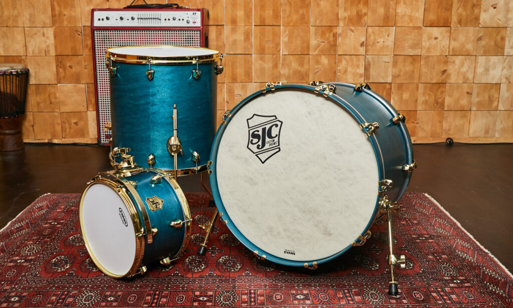 SJC Drums Tour 3pc shell set blue/brass