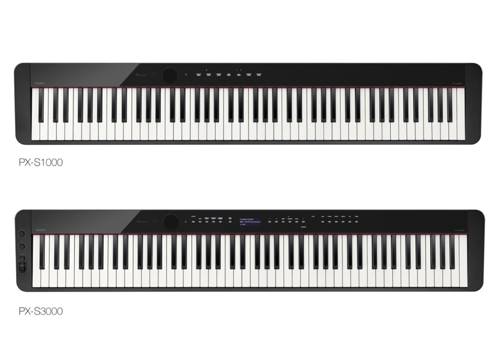 Casio Digitalpianos PX-S1000 und PX-S3000. (Bild zur Verfügung gestellt von Casio)