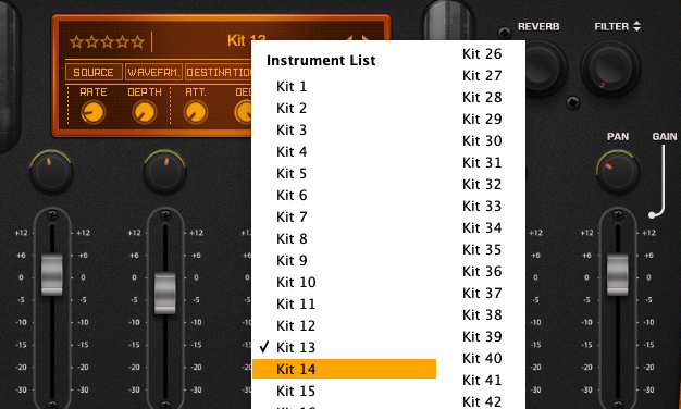 Kits werden per Dropdown gewählt und sind leider nicht sehr aussagekräftig benannt.