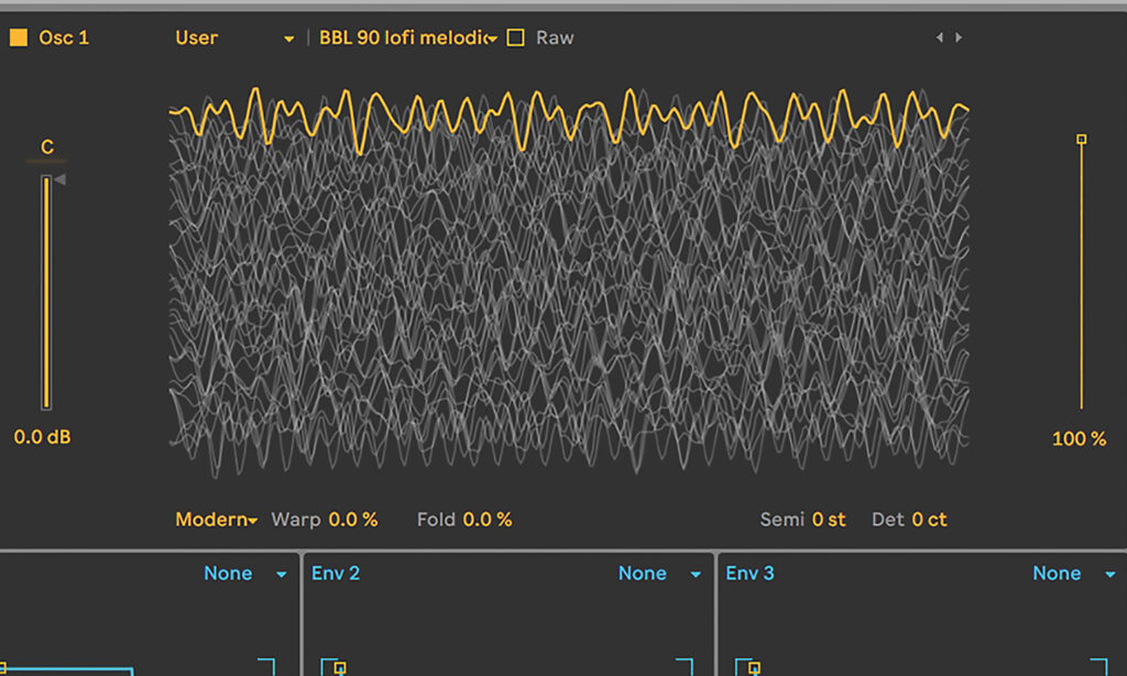 Über den Button „Raw“ wird das Wavetable-File quasi normalisiert und alle Slices bekommen die gleiche Laustärke.