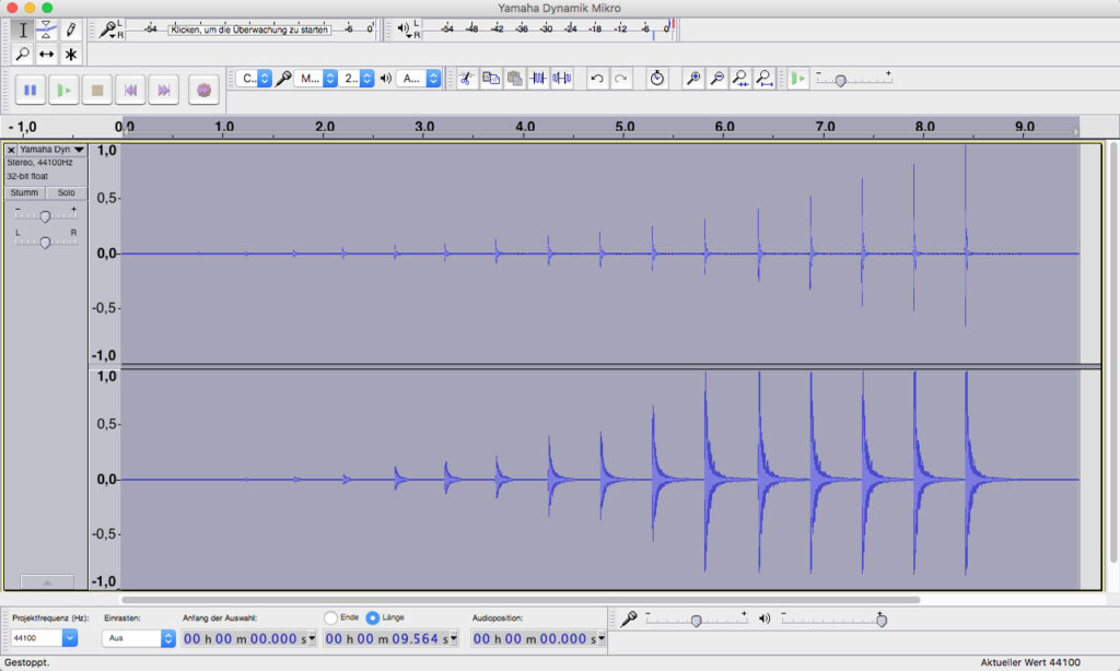 Dynamische Abstufungen am Beispiel des Snare Pads.