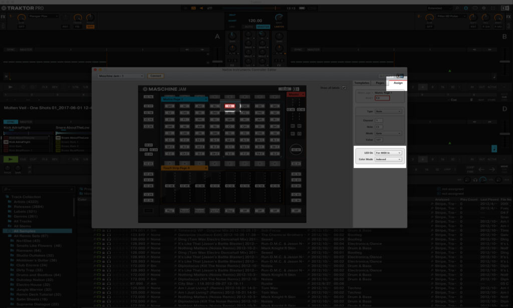 Mit dem Controller Editor lassen sich die Pads des Maschine Jam konfigurieren