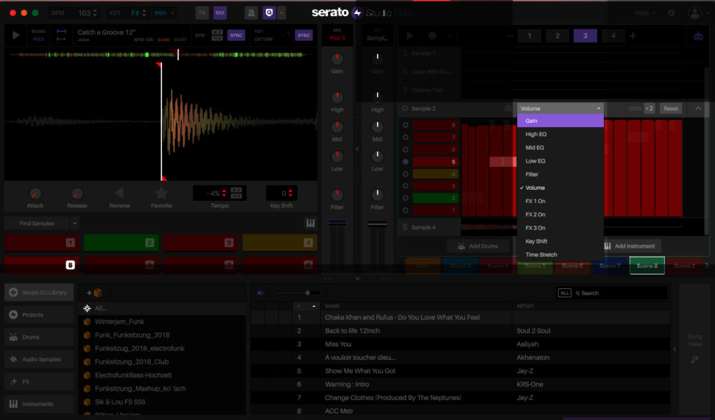 Serato Studio: Zahlreiche Parameter der Sequenzen lassen sich automatisieren