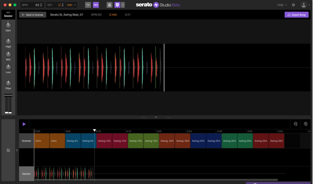 Serato Studio: Song Arrangements werden im „Bauklotz-Prinzip“ aus den einzelnen „Scenes“ erstellt
