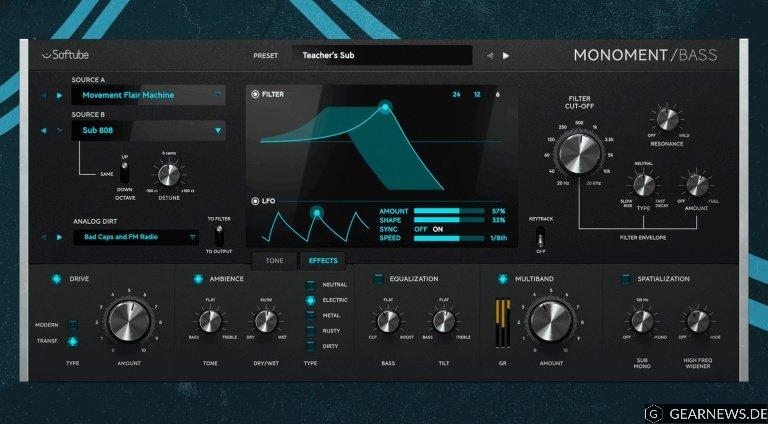 Softube Monoment – ein virtueller Synthesizer mit sehr viel Bass!