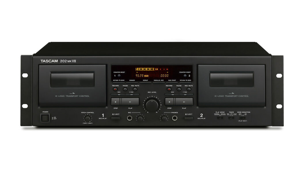 Tascam 202MKII Dual Cassette Deck Front View