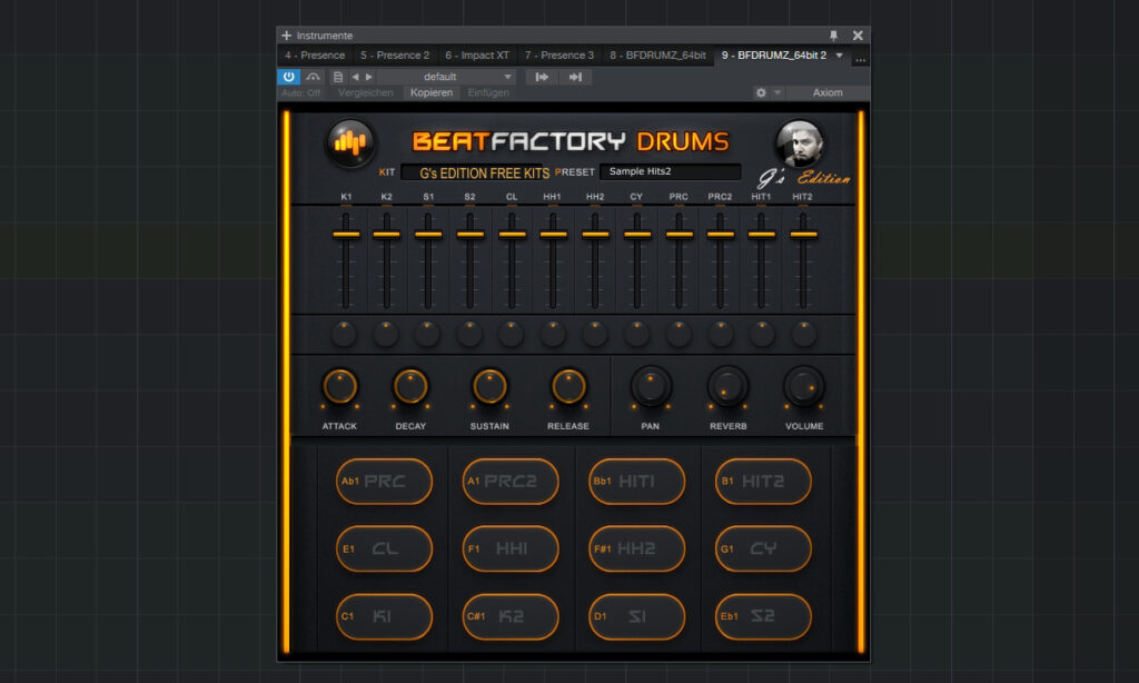 Interessante Sounds en masse: Beatfactory Drums.