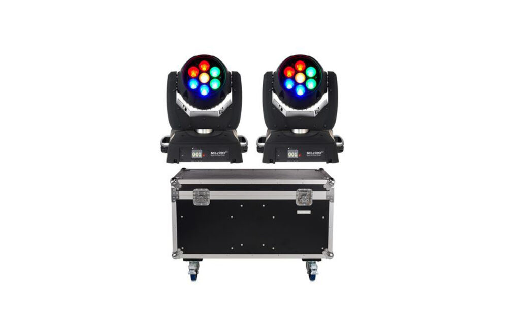 Stairville MH-z720 V2 2in1 Case Bundle: 2 LED Wash Moving Heads im Tour Case