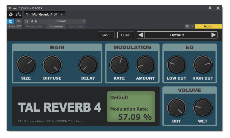 Mit den Parametern von TAL-Reverb 4 lässt sich das Plugin perfekt an jedes Signal anpassen.